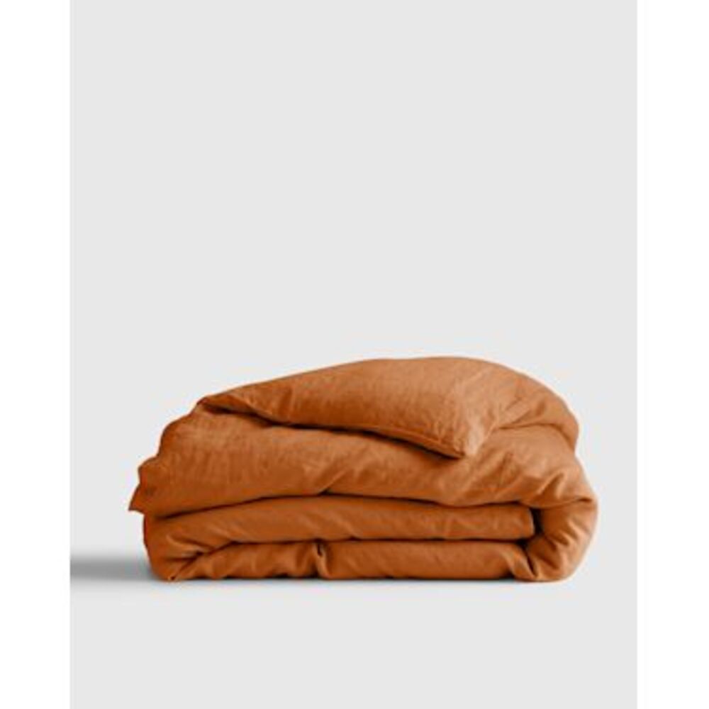 Quince Home European Linen Duvet Cover Terracotta Bedding Full/Queen 1 Pc